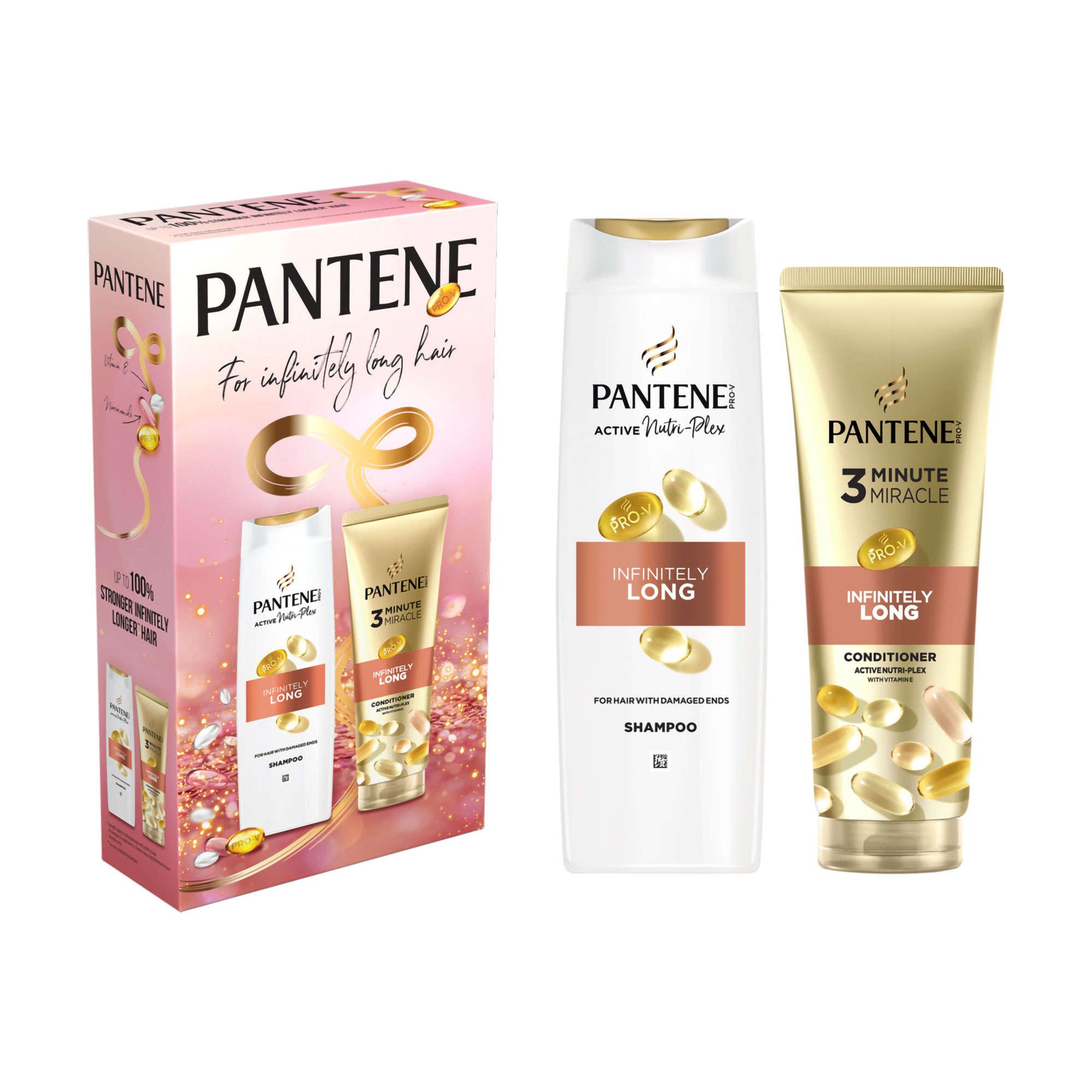 Набір для миття волосся Pantene Pro-V Infinitely Long (шампунь, 400 мл + бальзам-ополіскувач Infinitely Long 3 Minute Miracle, 220 мл)